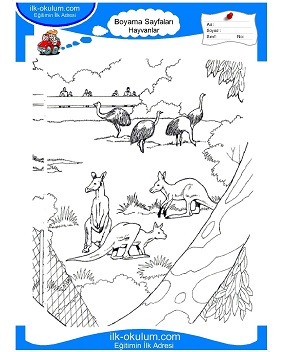 Çocuklar İçin Hayvanat Bahçesi Boyama Sayfaları 